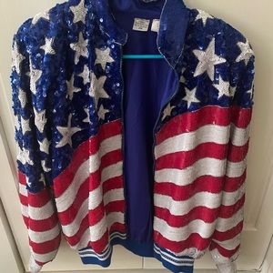 Vintage sequin American flag jacket